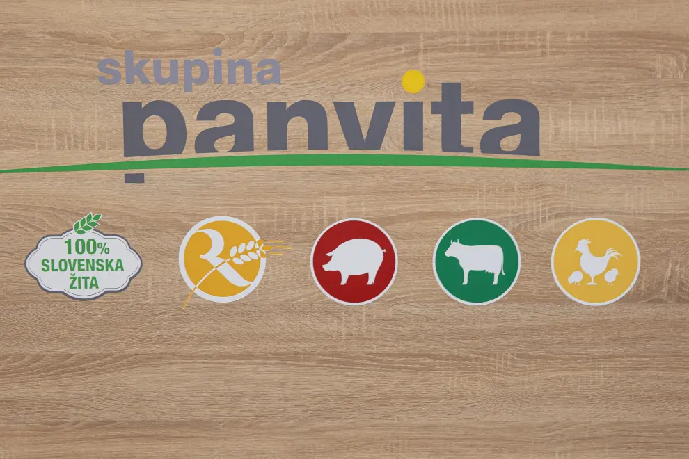 The logo of Panvita, the Slovenian agri-food group. Photo: Katja Kodba/STA