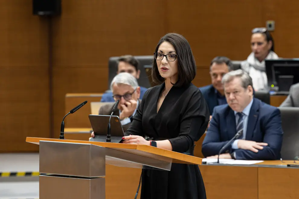 Digital Transformation Minister Emilija Stojmenova Duh defends her record in office in parliament. Photo: Katja Kodba/STA