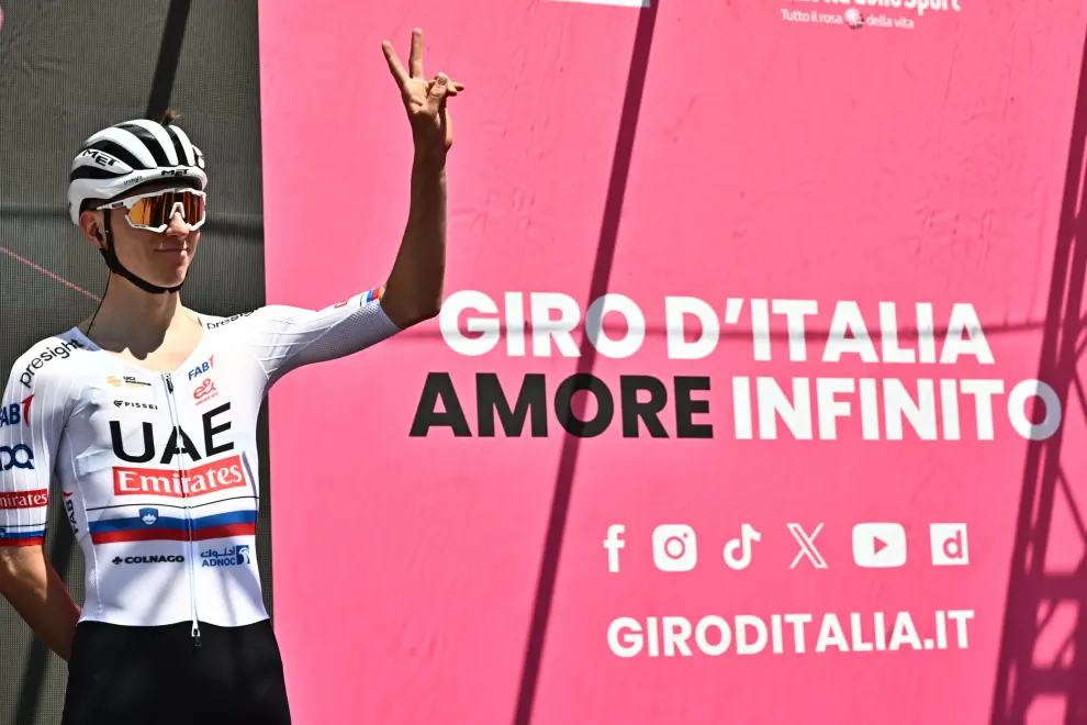 Tadej Pogačar pictured at the opening of the Giro d'Italia in Turin. Photo: ANSA/STA