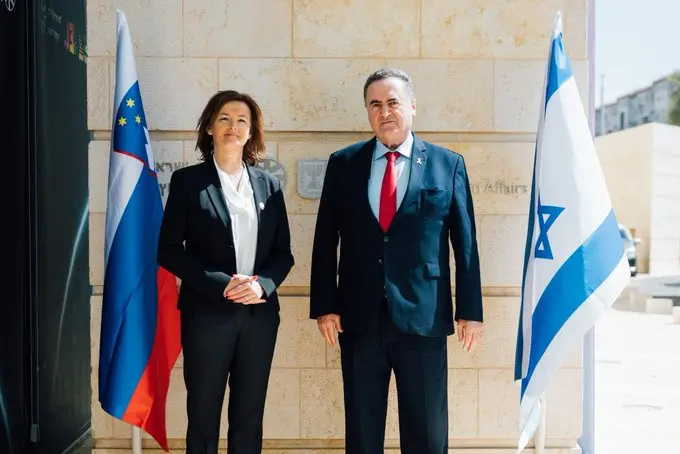 Foreign Minister Tanja Fajon meets her counterpart Israel Katz during her visit to Israel. Photo: Tanja Fajon/X